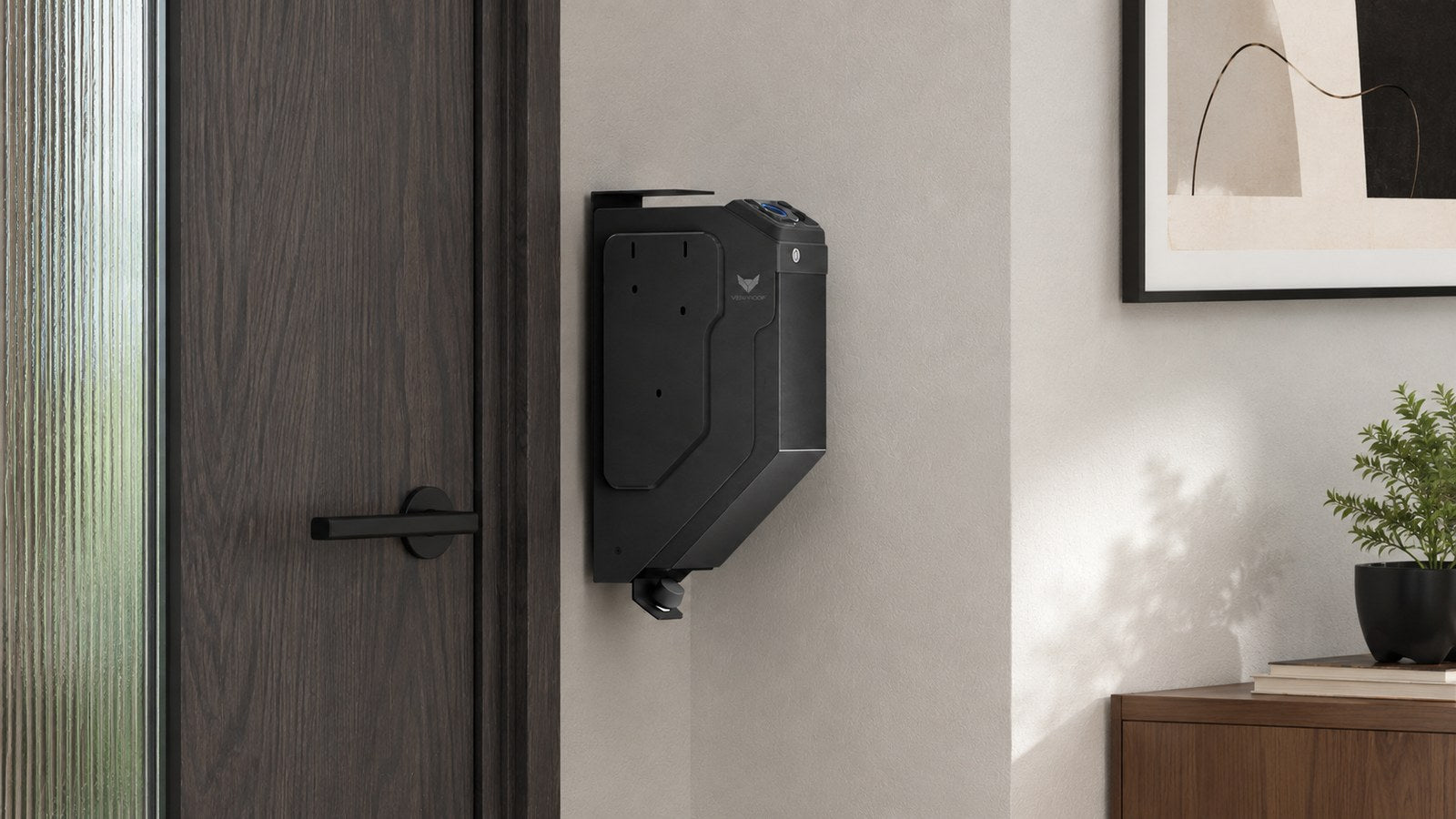 VERPROOF safe mounted near an entryway door