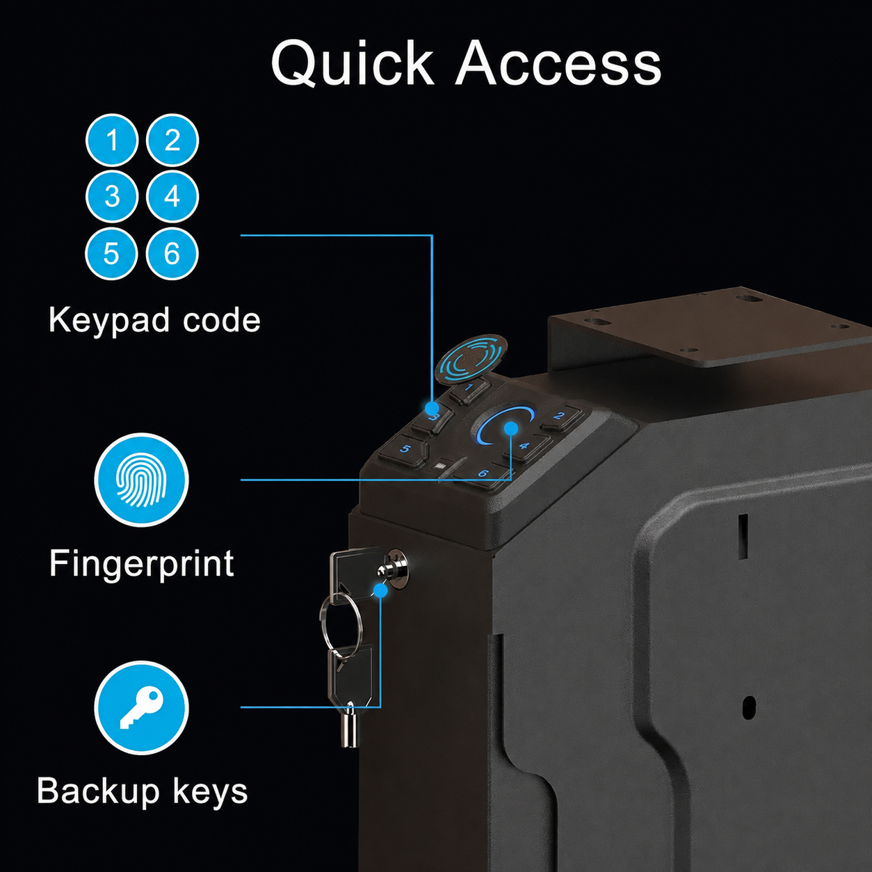 VERPROOF PS0230 Biometric Desk-Side Safe - Black product image 3